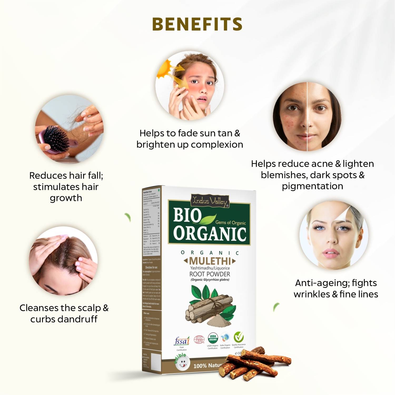 Indus Valley Natural Organic Mulethi Powder 100g - Image 2