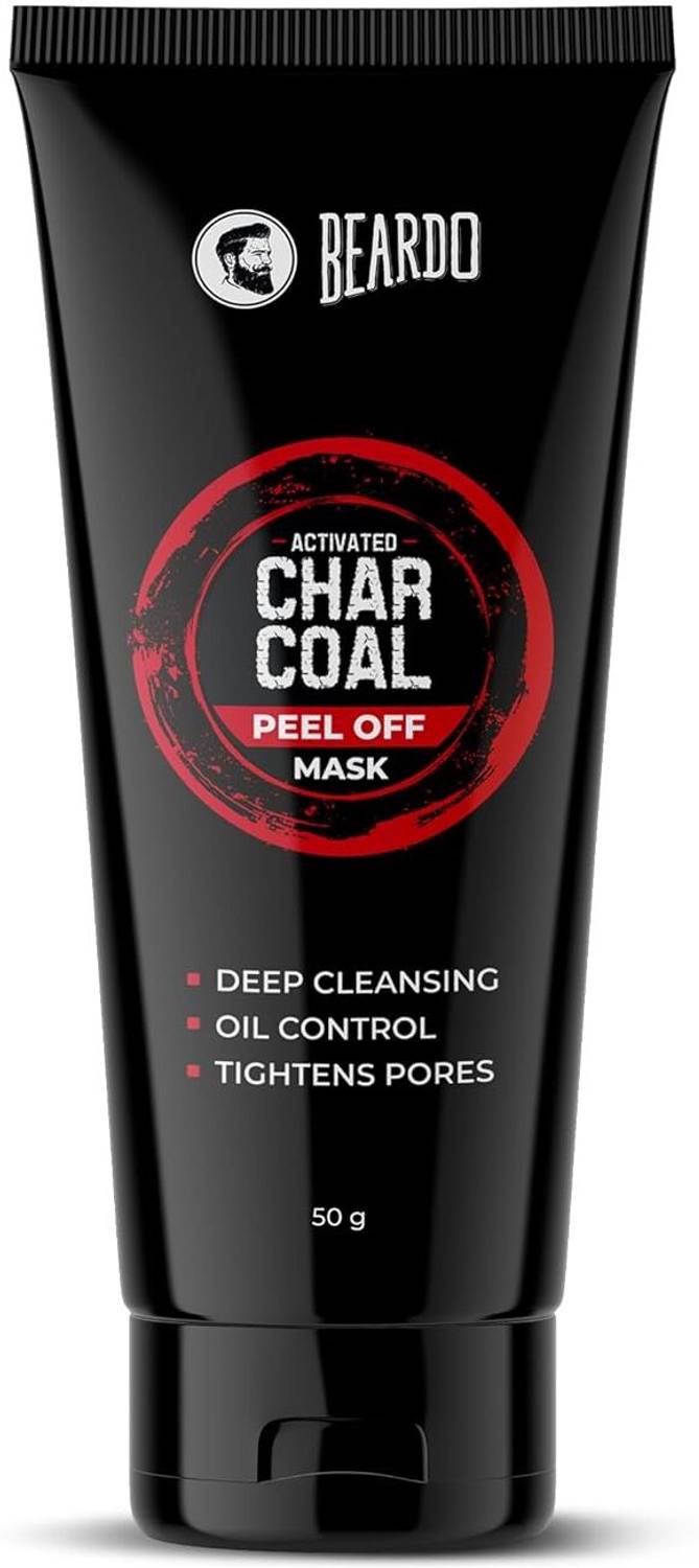 BEARDO Charcoal Peel Off Mask | For Glowing Skin | Detoxing Facial Kit for Men
