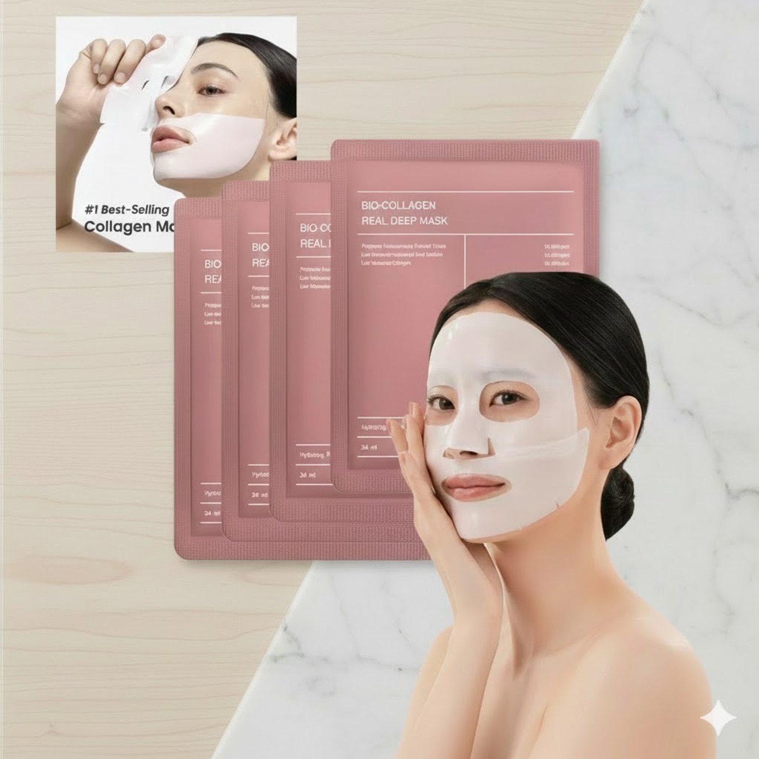 Image of glowseren Bio-Collagen Real Deep Mask For Face LL66