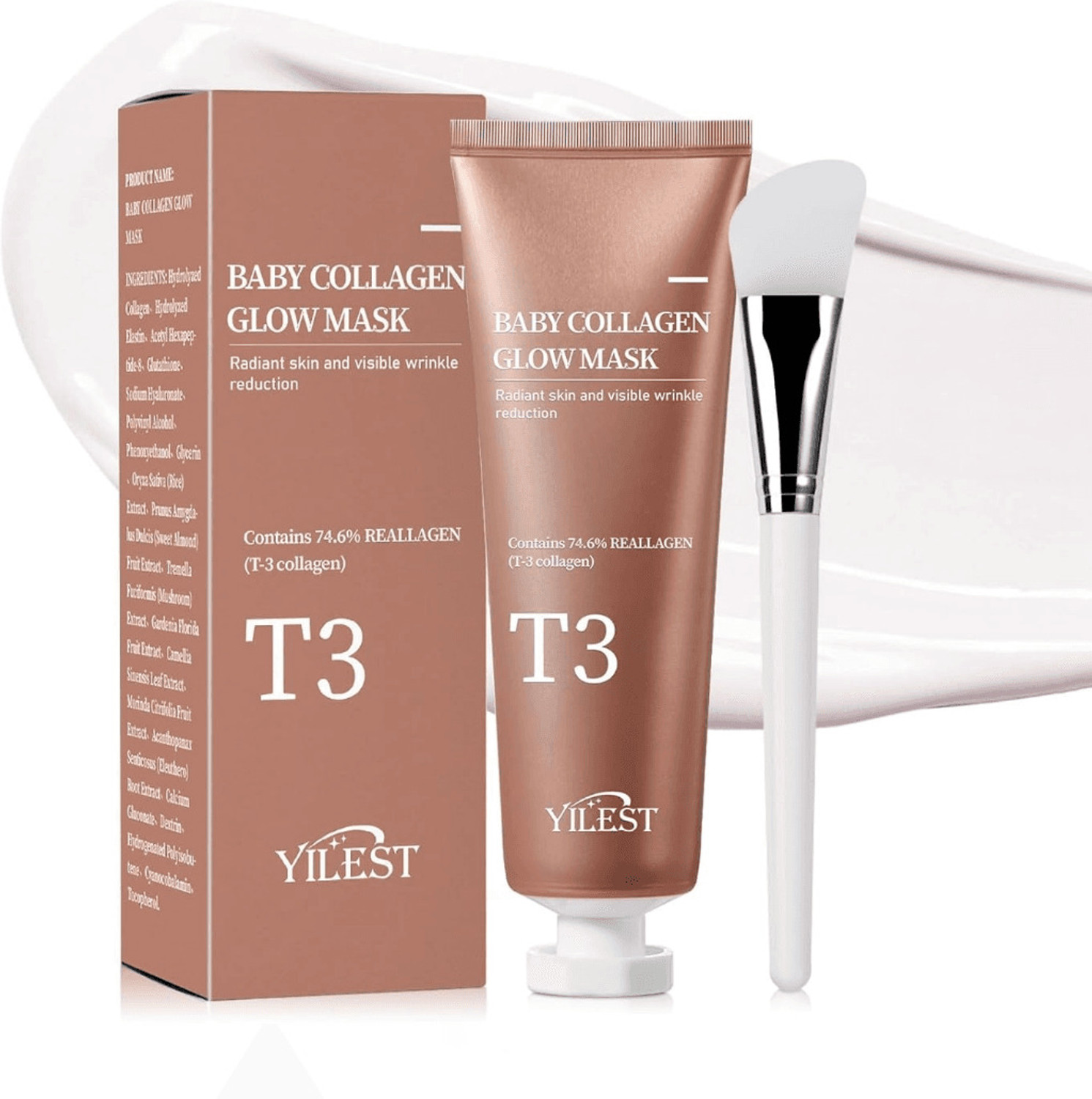 QLOVYA T3 Baby Collagen Glow Mask | Korean Night Mask for Radiant, Glowing Skin