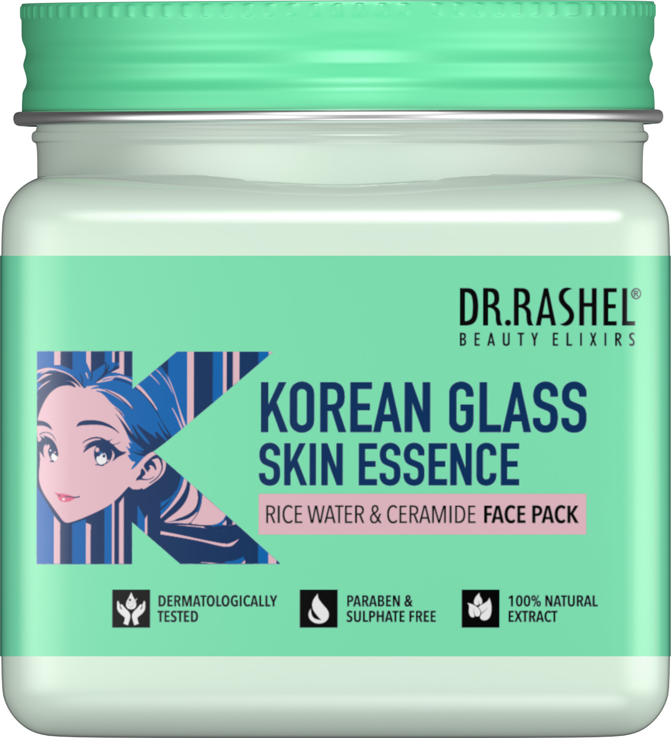 DR.RASHEL Korean Glass Skin Face Pack with Rice Water & Ceramide | Essence Infused