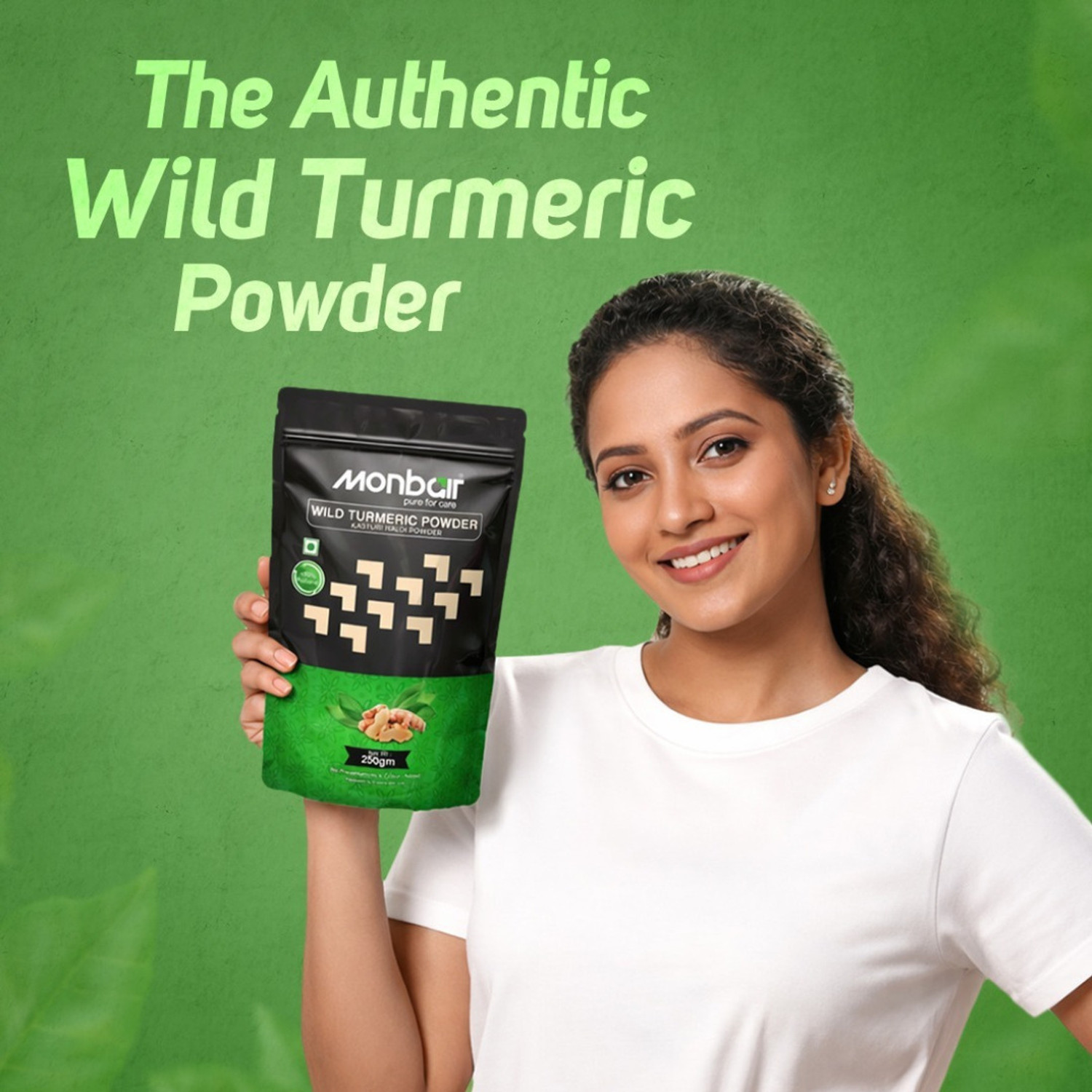 Image of MONBAIR Wild turmeric powder | Kasturi turmeric | kasturi haldi powder 100 g Pack of 1
