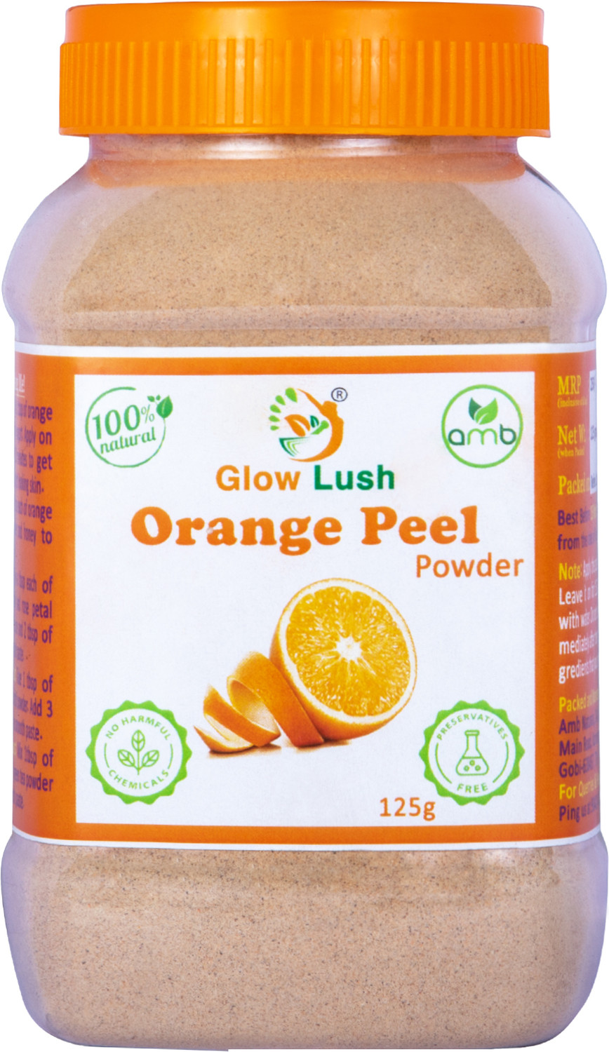 Image of Glow Lush Orange Peel Powder (125 g) for Skin & Face - for Tan Removal & skin whitening