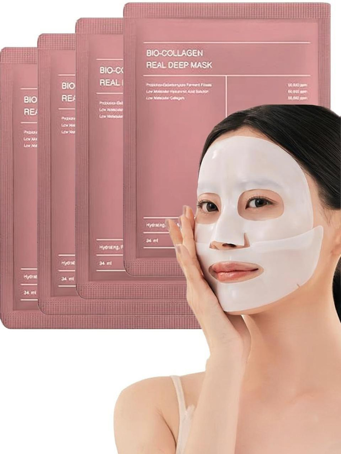 Vivesha Bio Collagen Face Mask Overnight Mask for Glass Skin Hydrating 4 PCS Pack