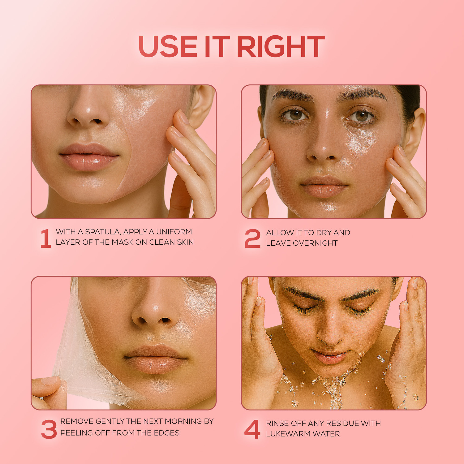 Image of Renee Pink Therapy Collagen Night Wrapping Face Mask, Hydrates, Repairs Improves Skin