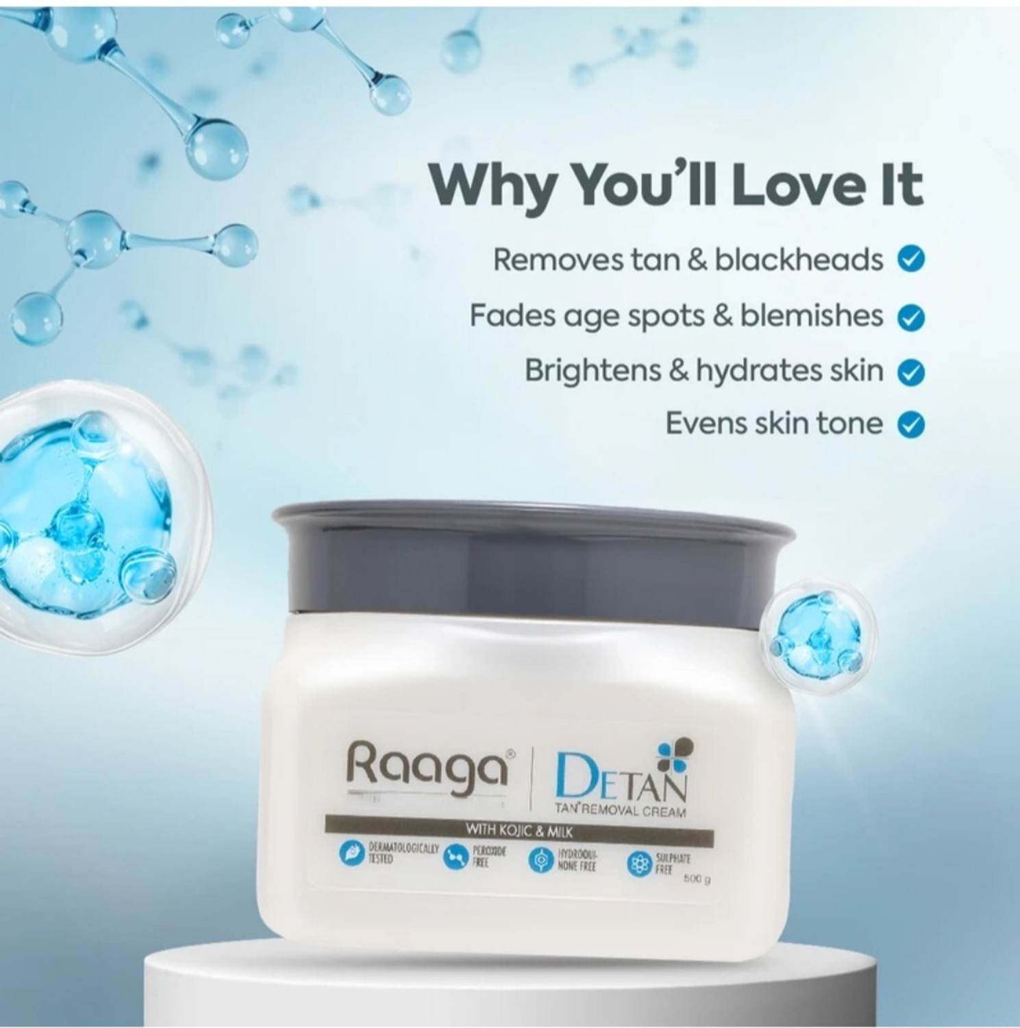 Image of Raaga Raga De-tan Removal Cream with Kojic and Milk