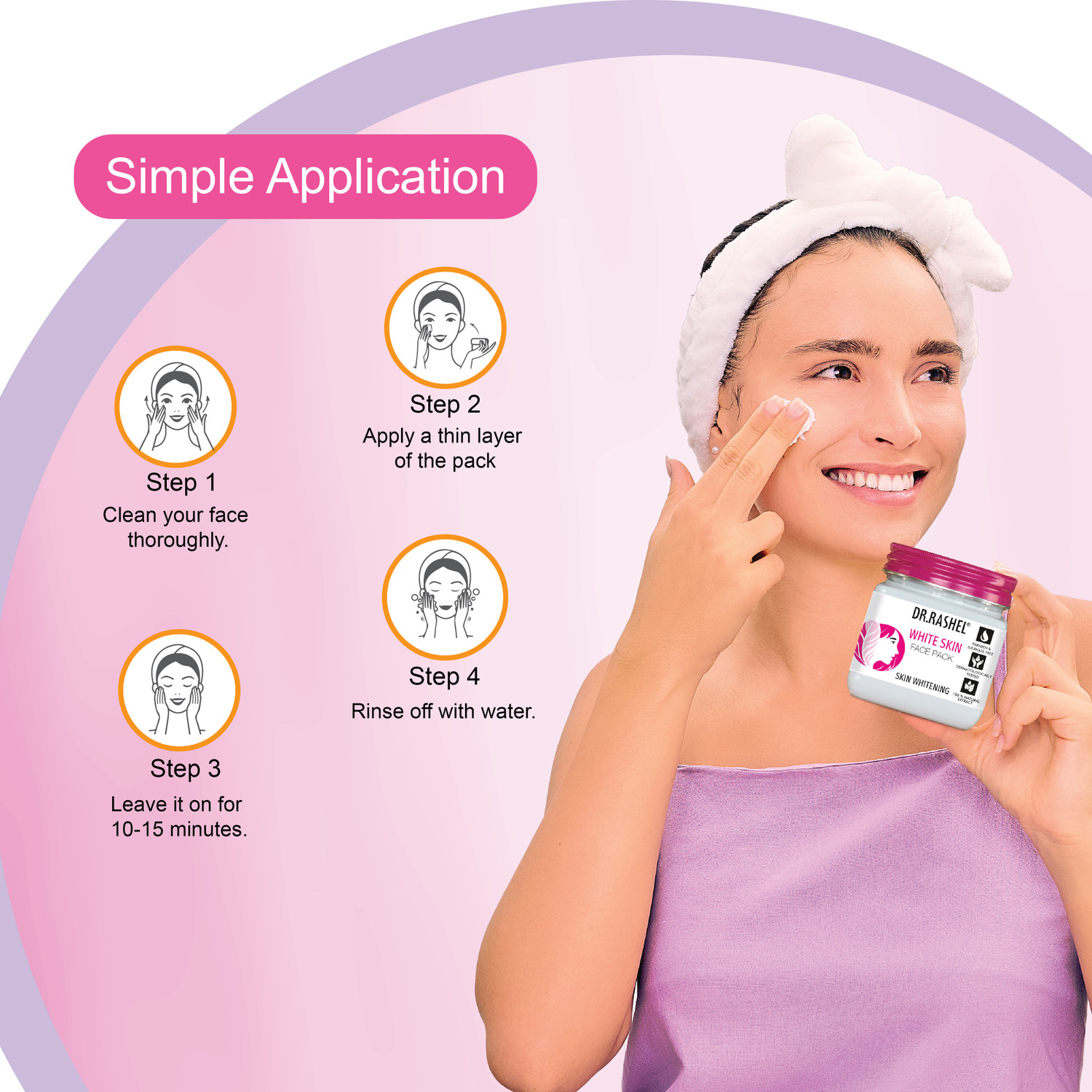 Image of DR.RASHEL White Skin Face Pack For Skin with Arbutin & Niacinamide | Even Tone & Radiance