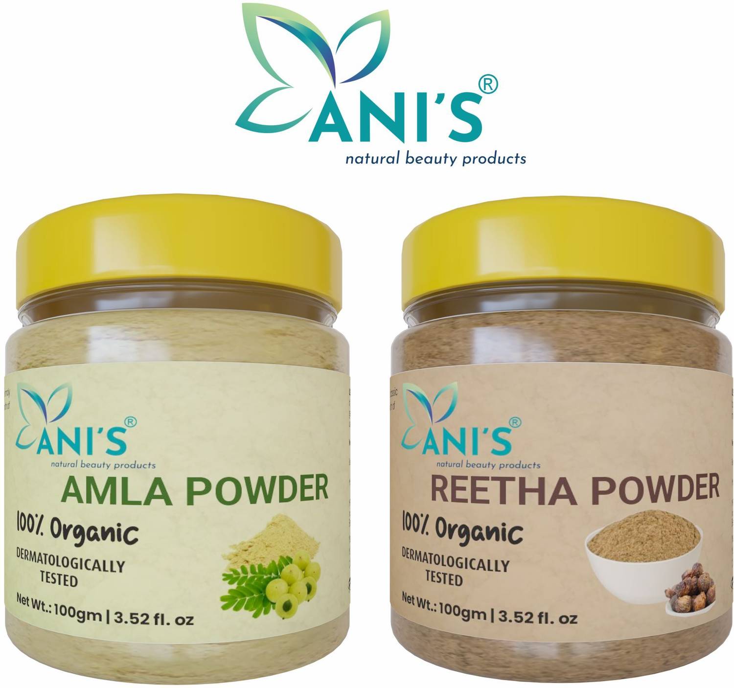 ANI'S Premium Quality Pure & Natural Amla and Reetha Powder reduce hair fall