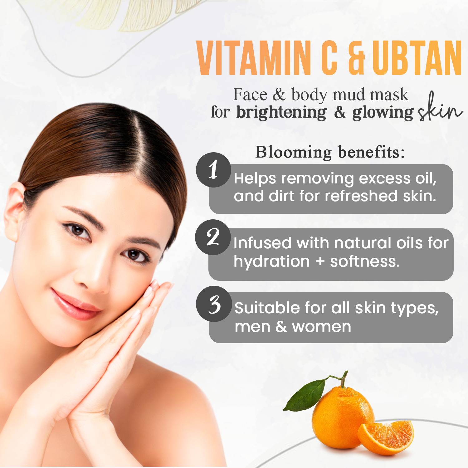 natural glutathione face pack Saffron Naturals Vitamin C & Ubtan Mud Mask for Face with Glutathione
