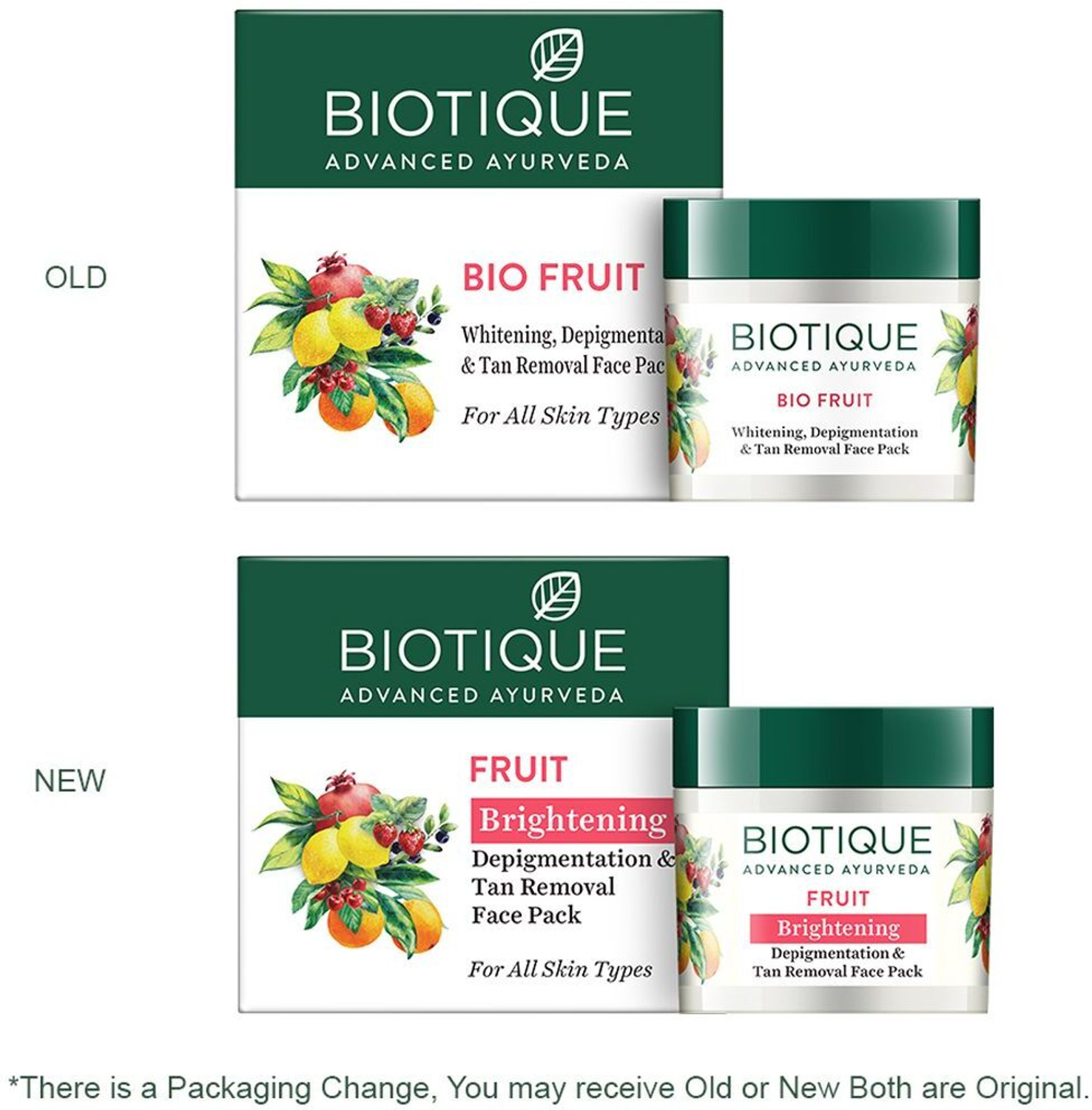 Image of BIOTIQUE Fruit Brightening Depigmentation & Tan Removal Face Pack