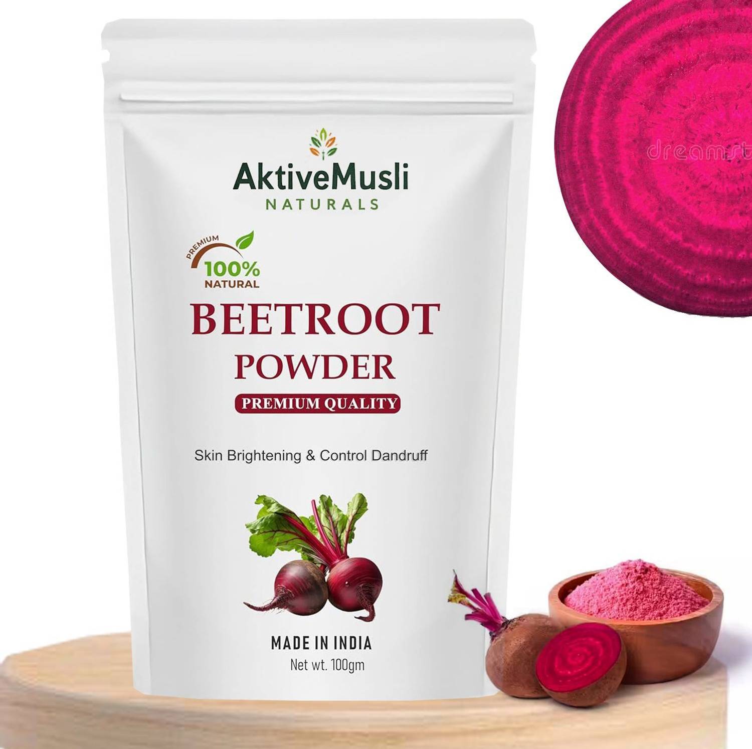 Aktivemusli 100% Pure Beetroot Powder for Face Pack | For Face & Lips | All Skin Type