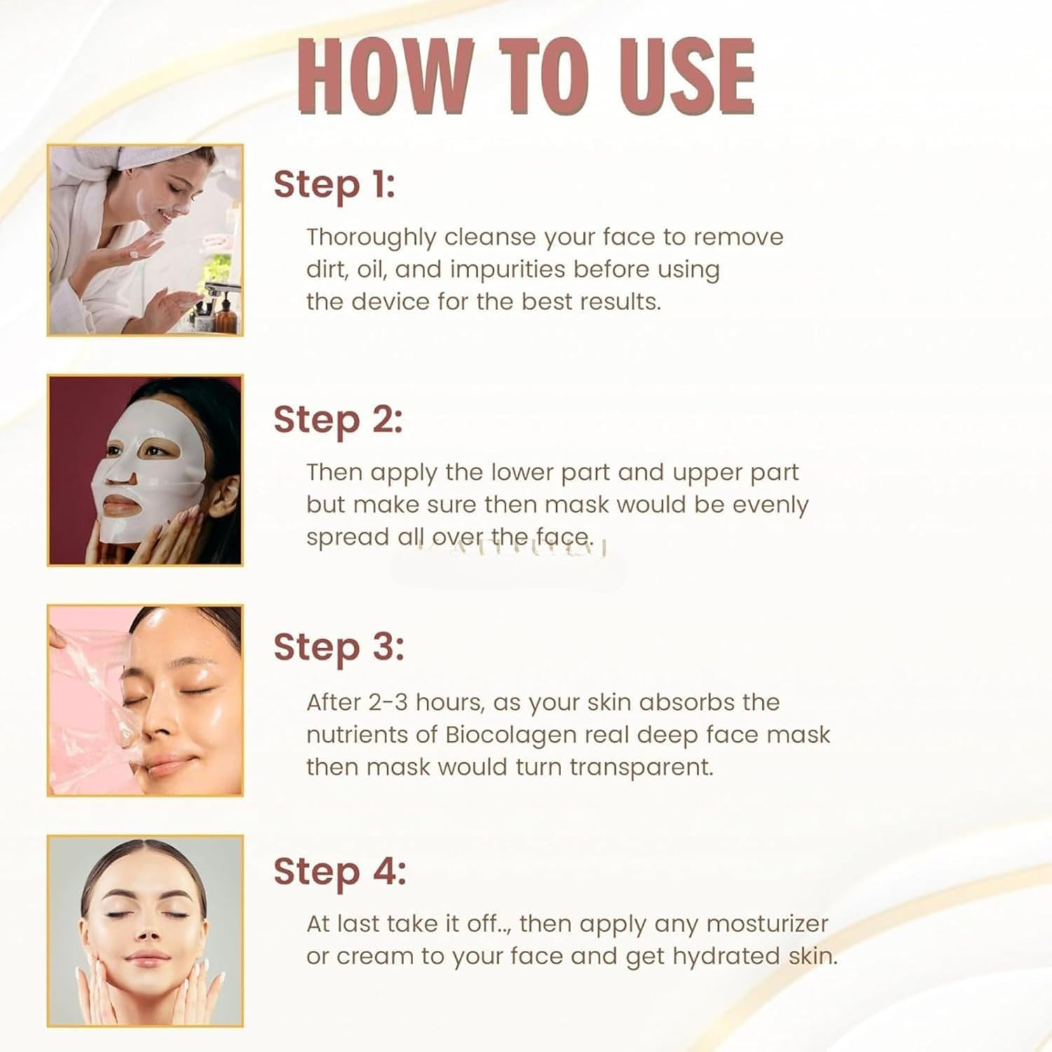 Image of Ureka Korean Glass Skin Bio-Collagen Overnight Face Mask for Deep Hydration pack of 4