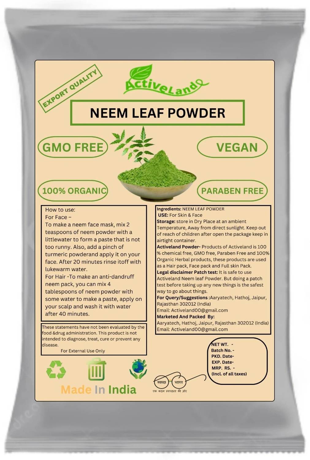 Activeland Natural Neem Leaf