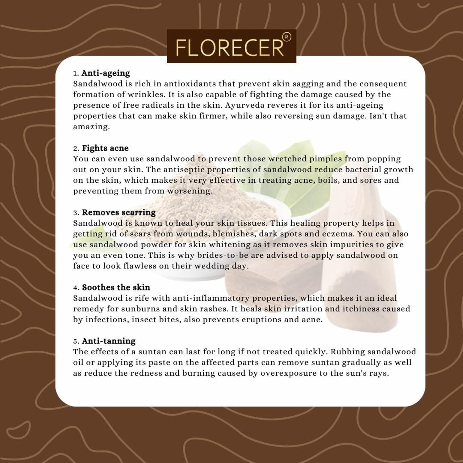 Image of FLORECER Organic Mulethi Powder For Face And Sandalwood Powder