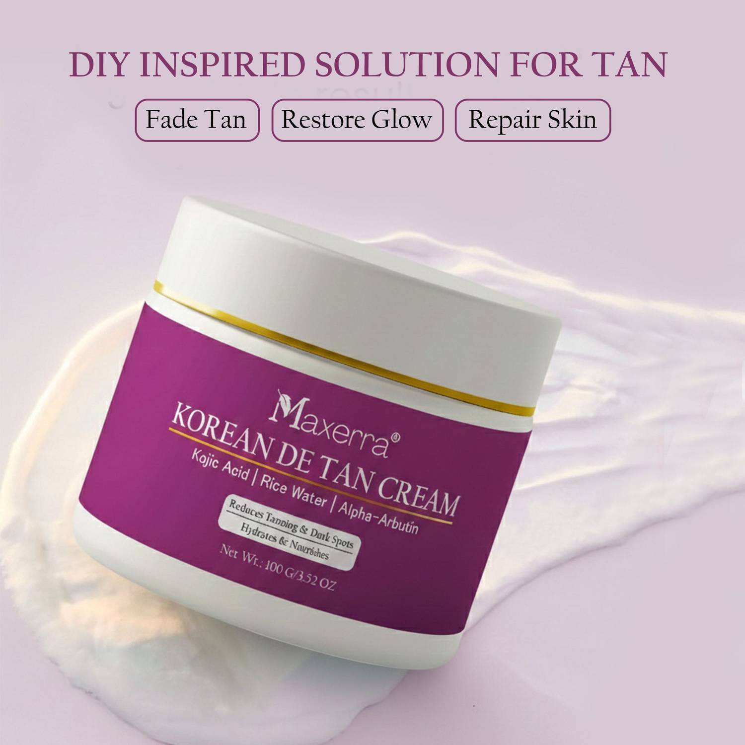 Maxerra Korean De Tan Cream with Kojic Acid, Rice Water & Alpha - Image 4