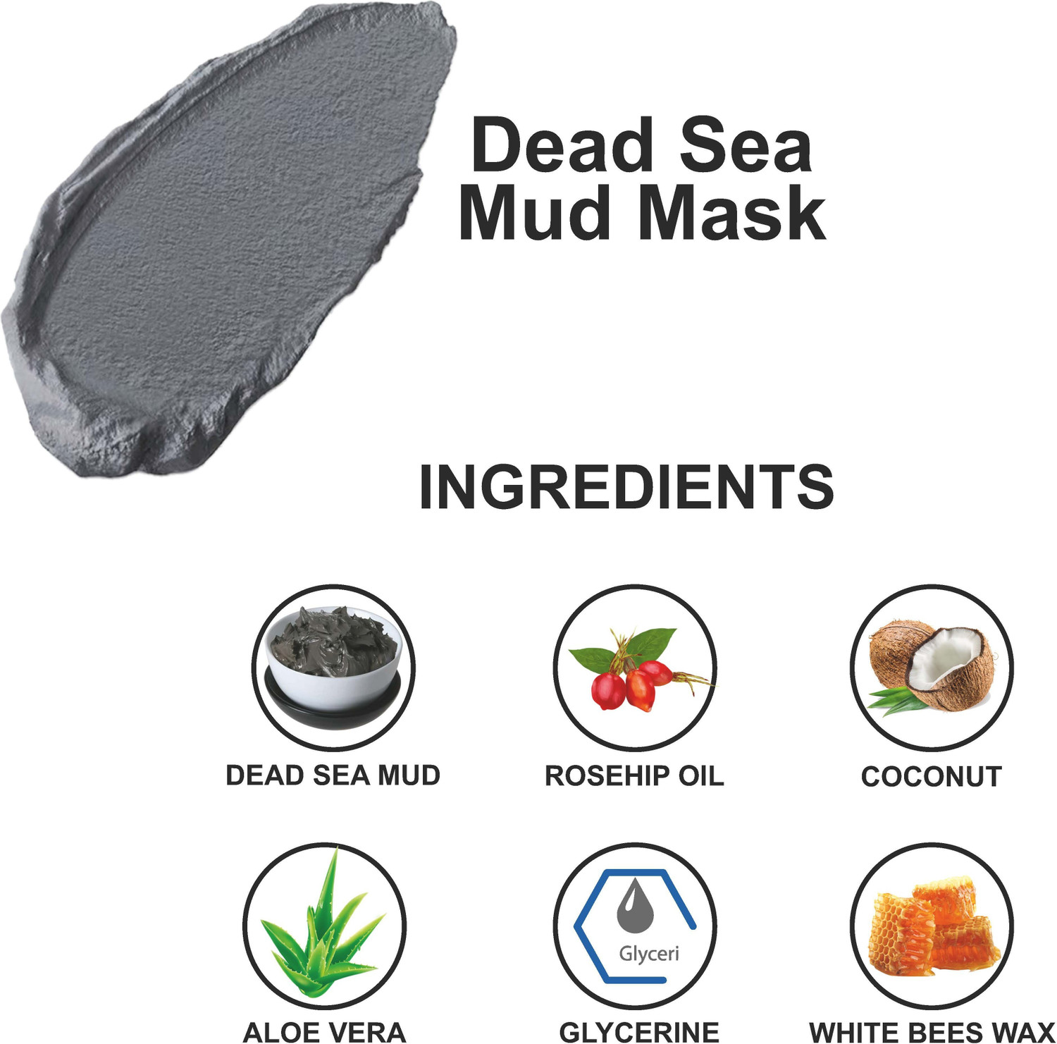 Image of LOVE EARTH Dead Sea Mud Mask with Argan Oil and Rosehip Oil For Acne, Deep Skin Cleaning