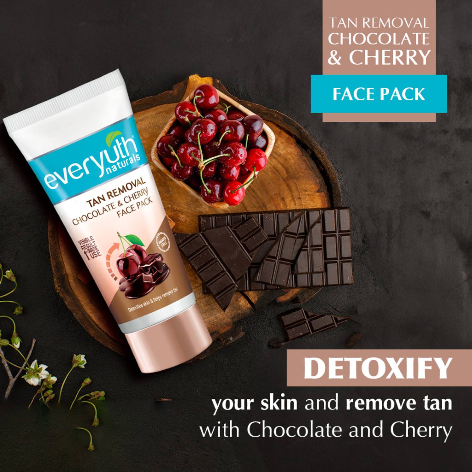 Everyuth Naturals Chocolate & Cherry De Tan Face Pack - Image 5