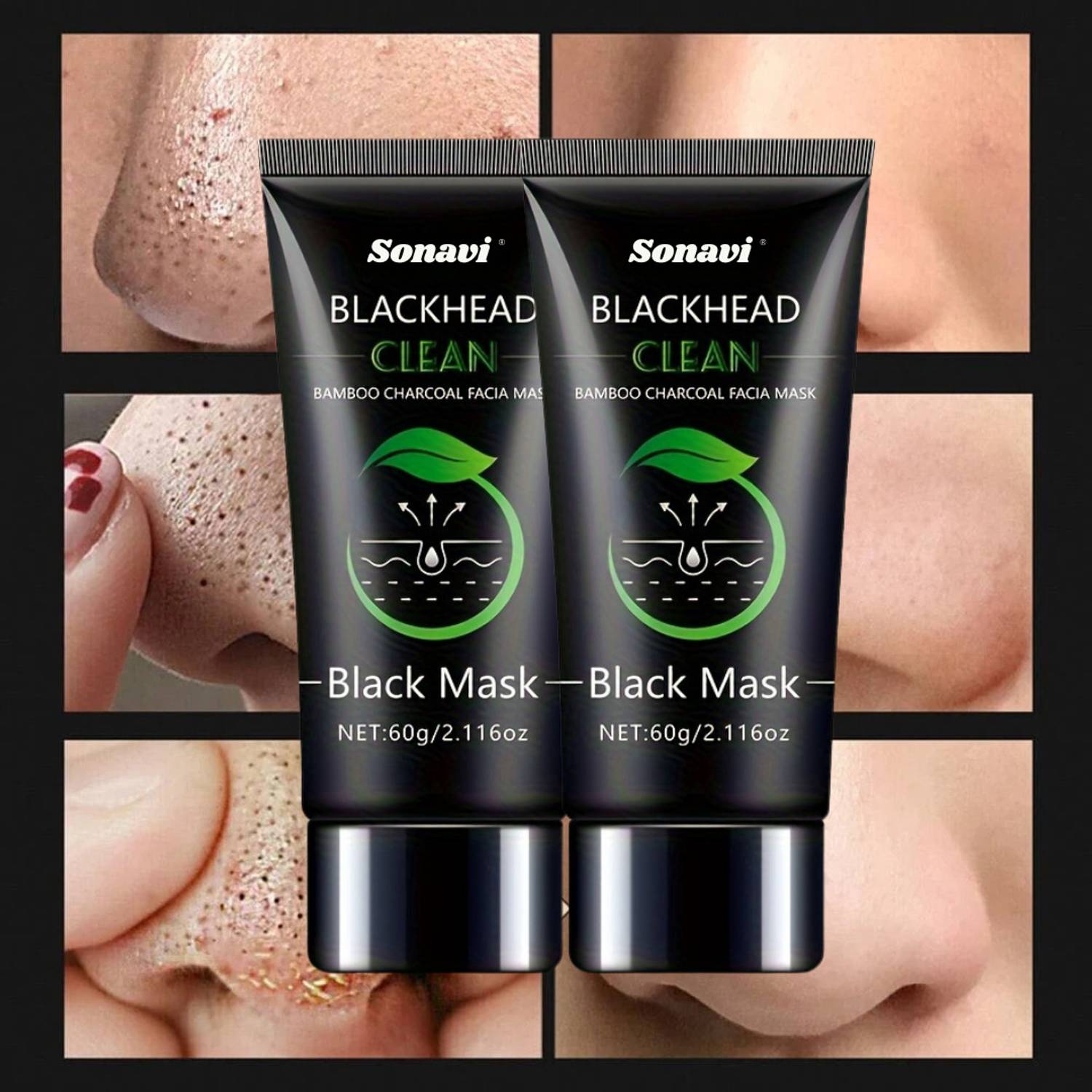 Sonavi Charcoal Peel Off Mask for Blackhead Removal & Skin