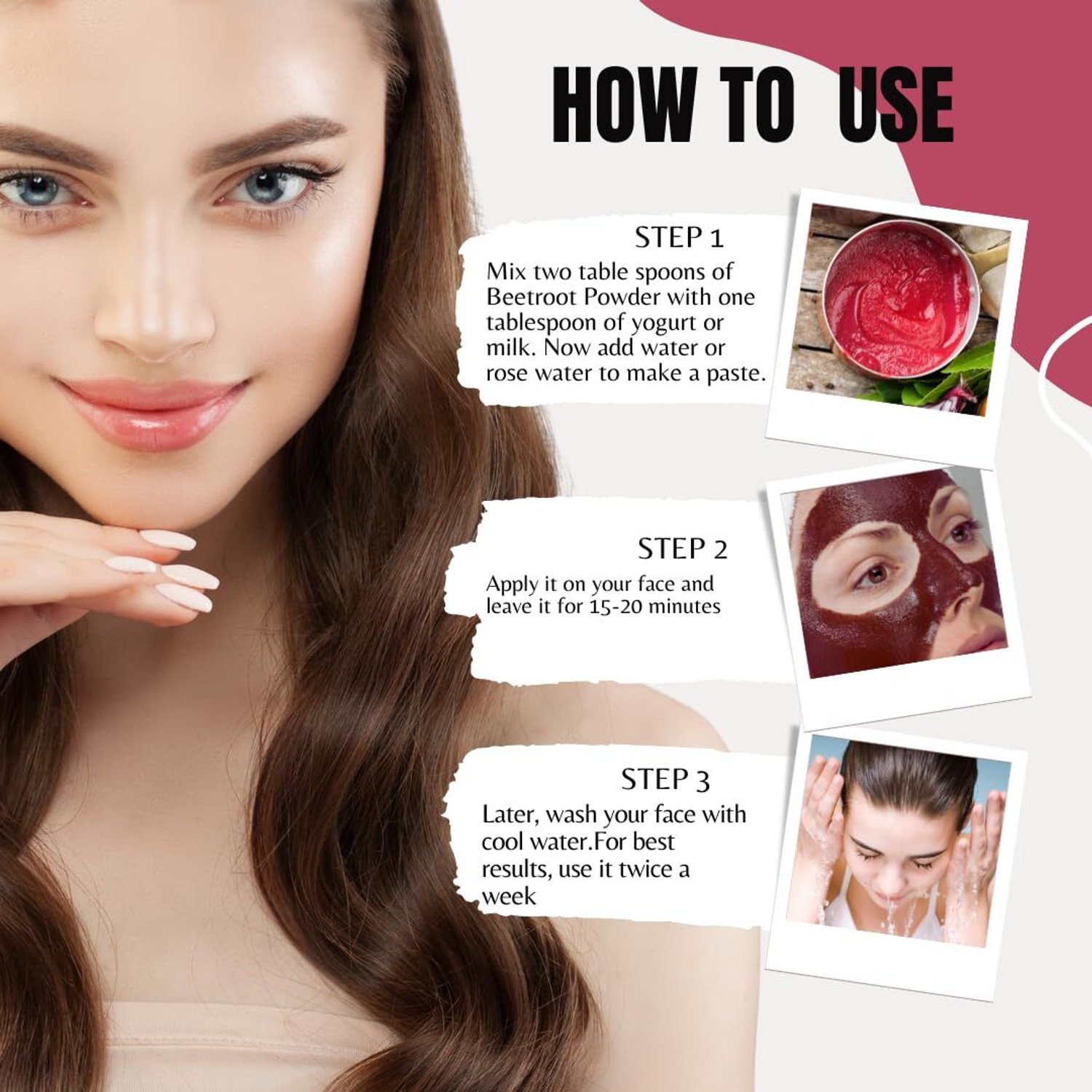 Image of Florexa 100% Natural Beetroot Powder and Multani Mitti Powder For Face Pack & Hair Pack (100 g)