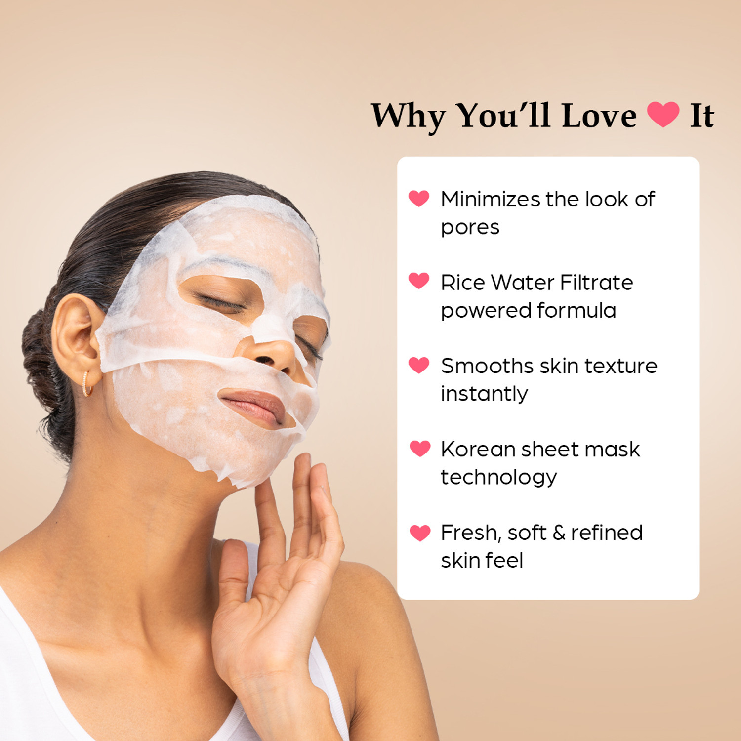 Image of Sanfe Rice Water Facial Mask | Korean Sheet Mask For Brightening & Hydrating Skin