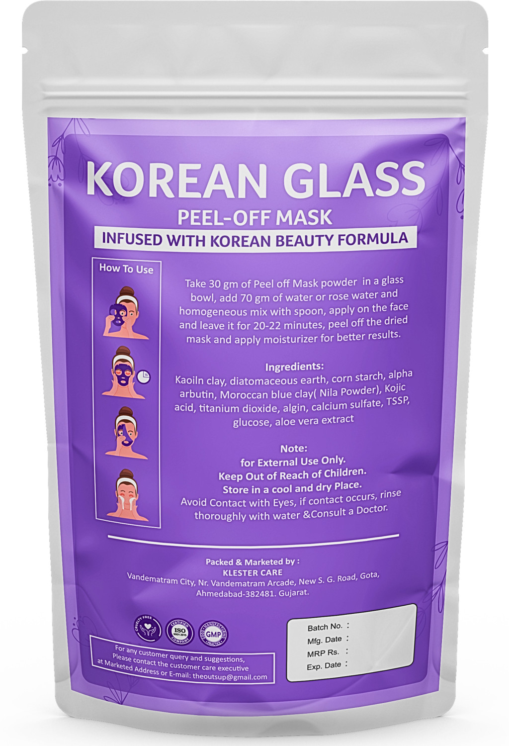 Image of OUTSUP Original Moroccan Blue Nila Powder Peel Of Mask | Brightening Skin Care (30 g)