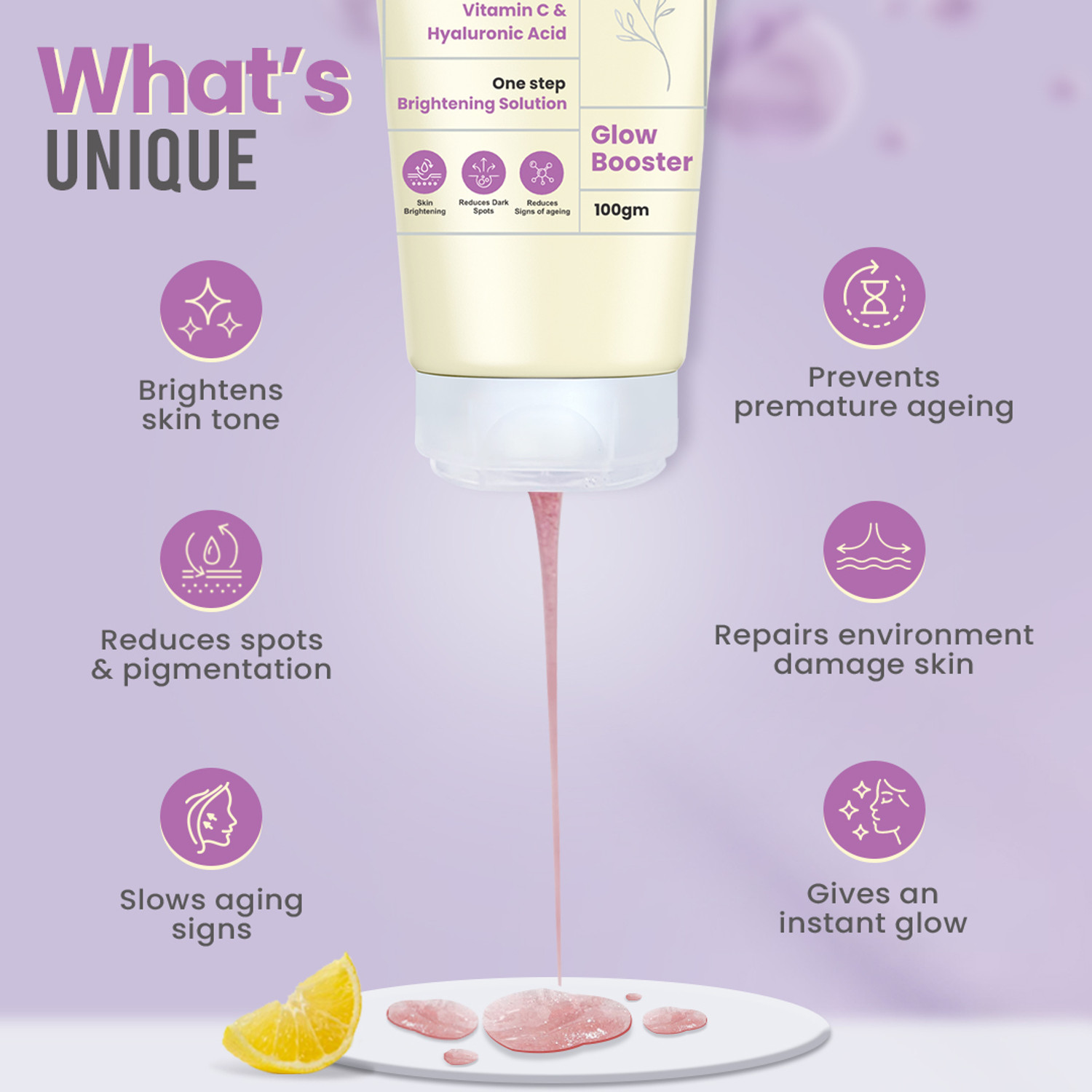 Image of GLAMVEDA Glutathione Glow Booster Peel Off Mask with Vitamin C & Hyaluronic Acid
