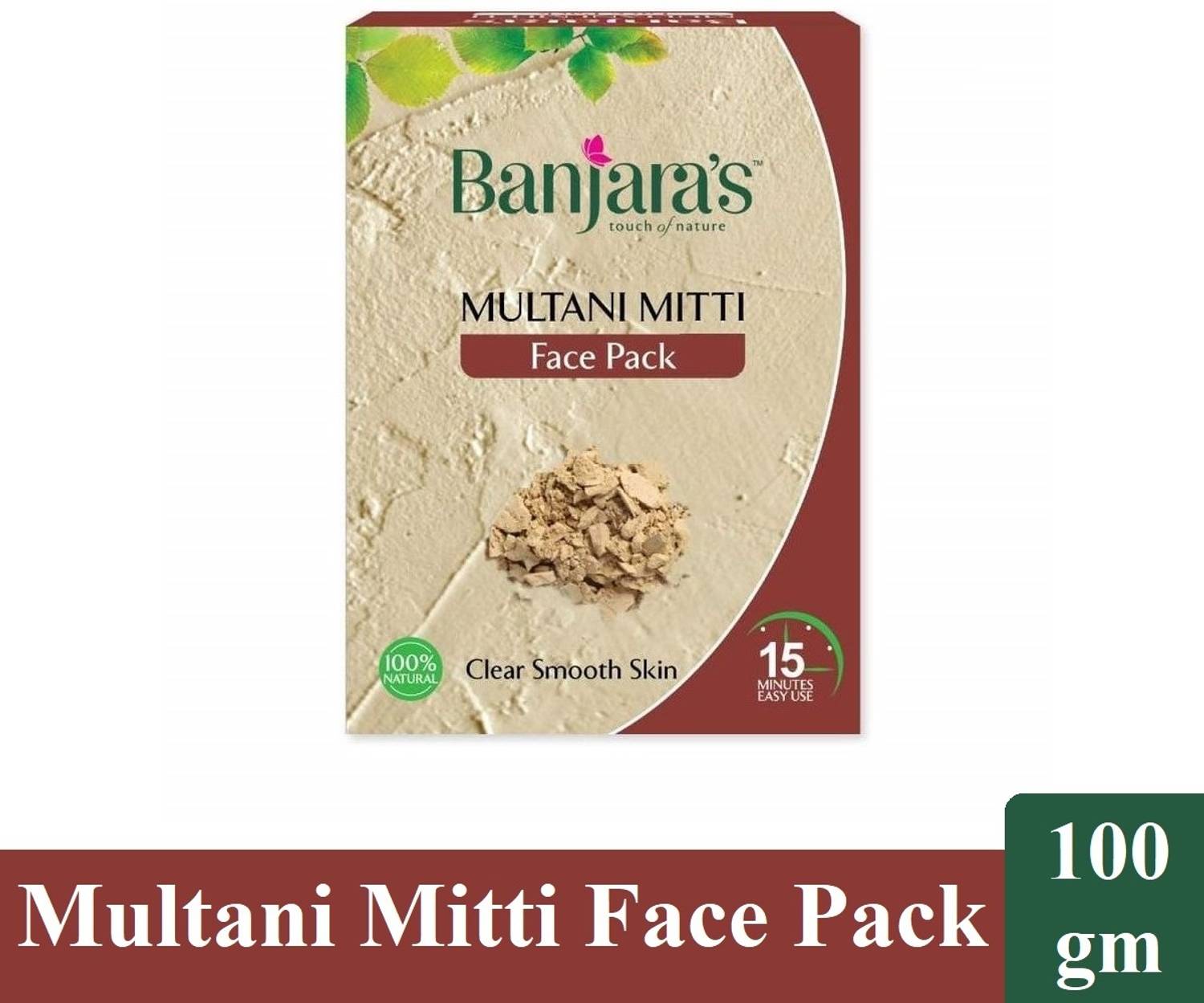 Banjaras Multani Mitti for Smooth & Soft Face Pack Powder