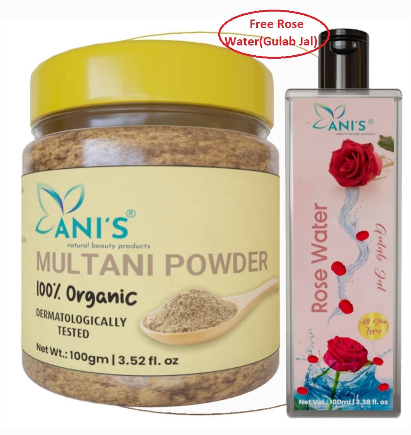 ANI'S 100% Pure Natural & Organic Multani Mitti Powder For Skin Care