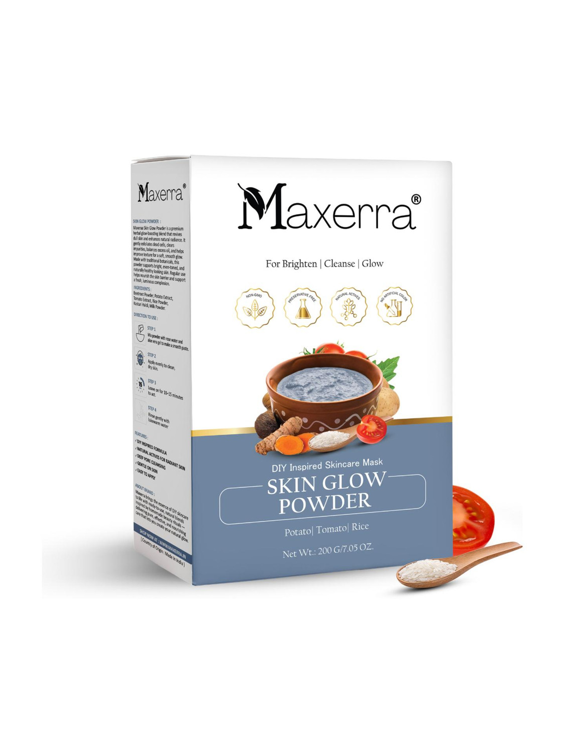 Maxerra Skin Glow Powder 200 g Brightening Face Pack