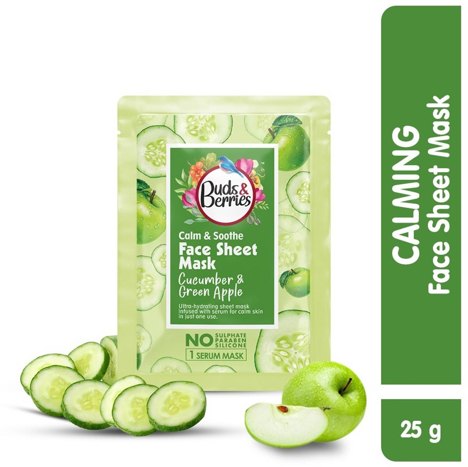Buds & Berries Calming Cucumber & Green Apple Ultra-Hydrating Sheet Mask