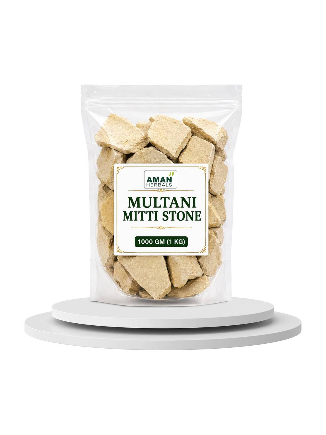 Aman Herbals 100% Pure and Natural Multani Mitti Stone for Skin & Face Care | Face Pack