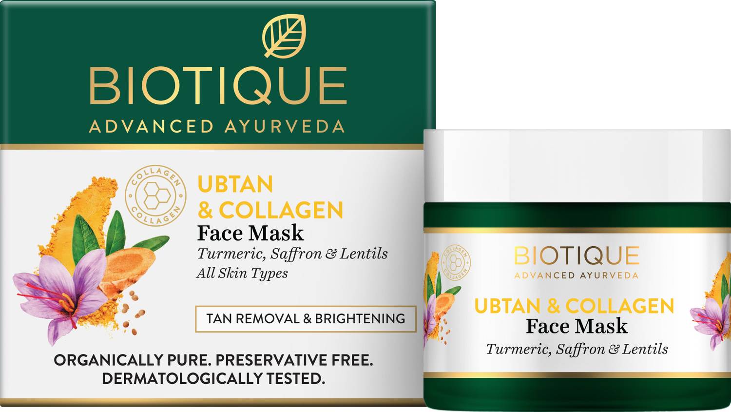 BIOTIQUE Ubtan & Collagen Face Mask 50g