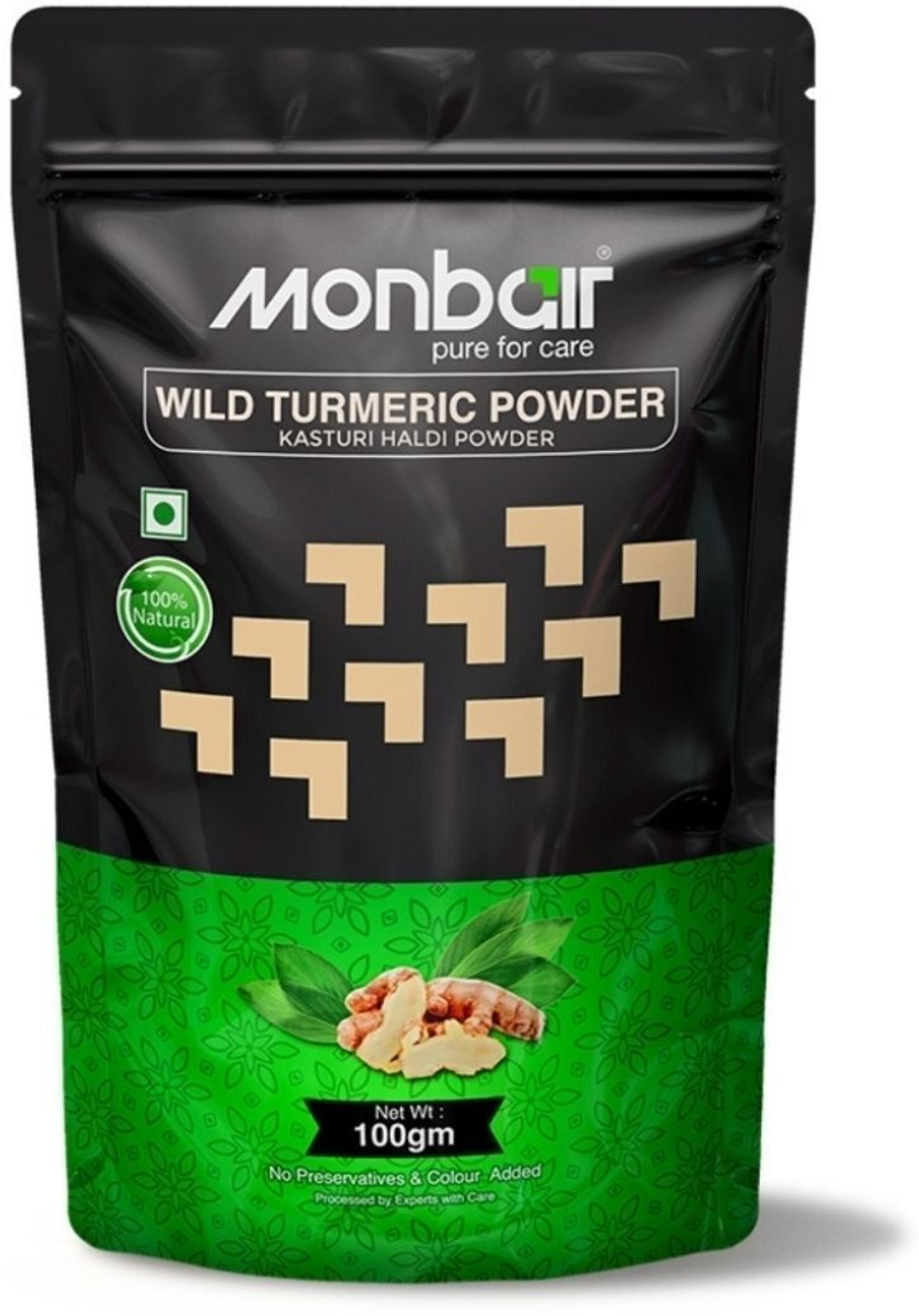 Image of MONBAIR Wild turmeric powder | Kasturi turmeric | kasturi haldi powder 100 g Pack of 1