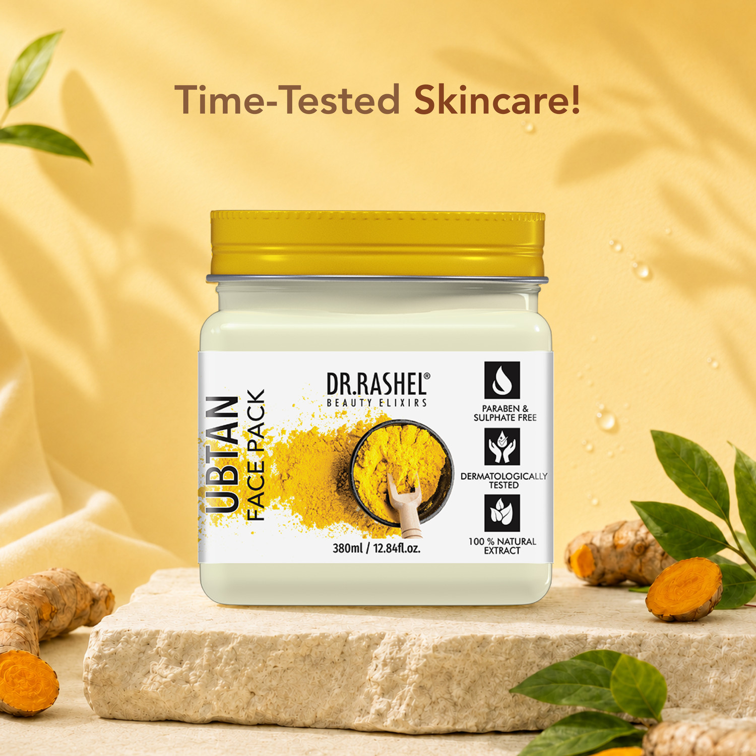 Image of DR.RASHEL Ubtan Face Pack For Skin with Turmeric & Sandal | Tan Removal & Skin Renewal