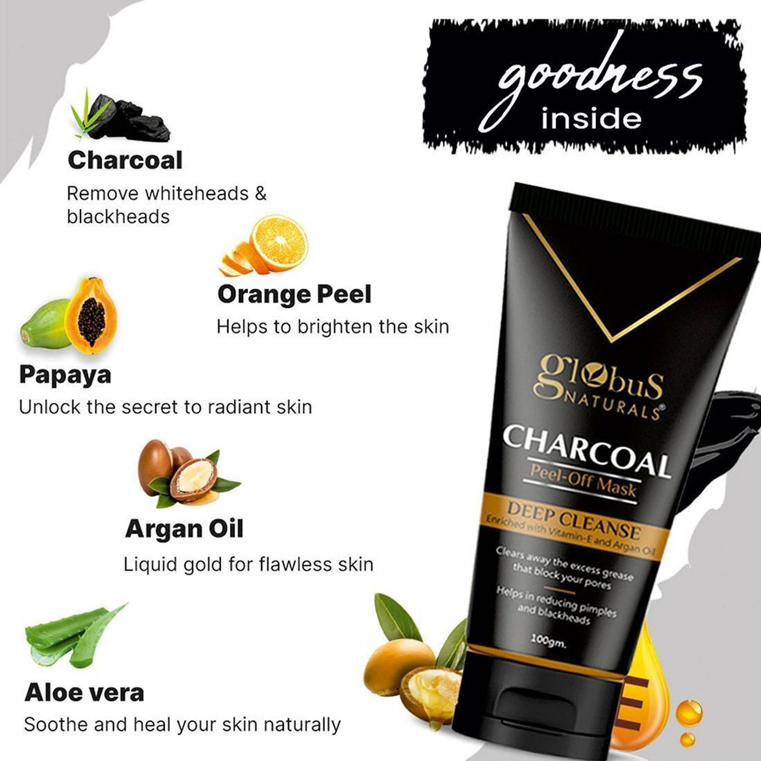 Globus Naturals Activated Charcoal Peel Off Mask for Men - Image 3