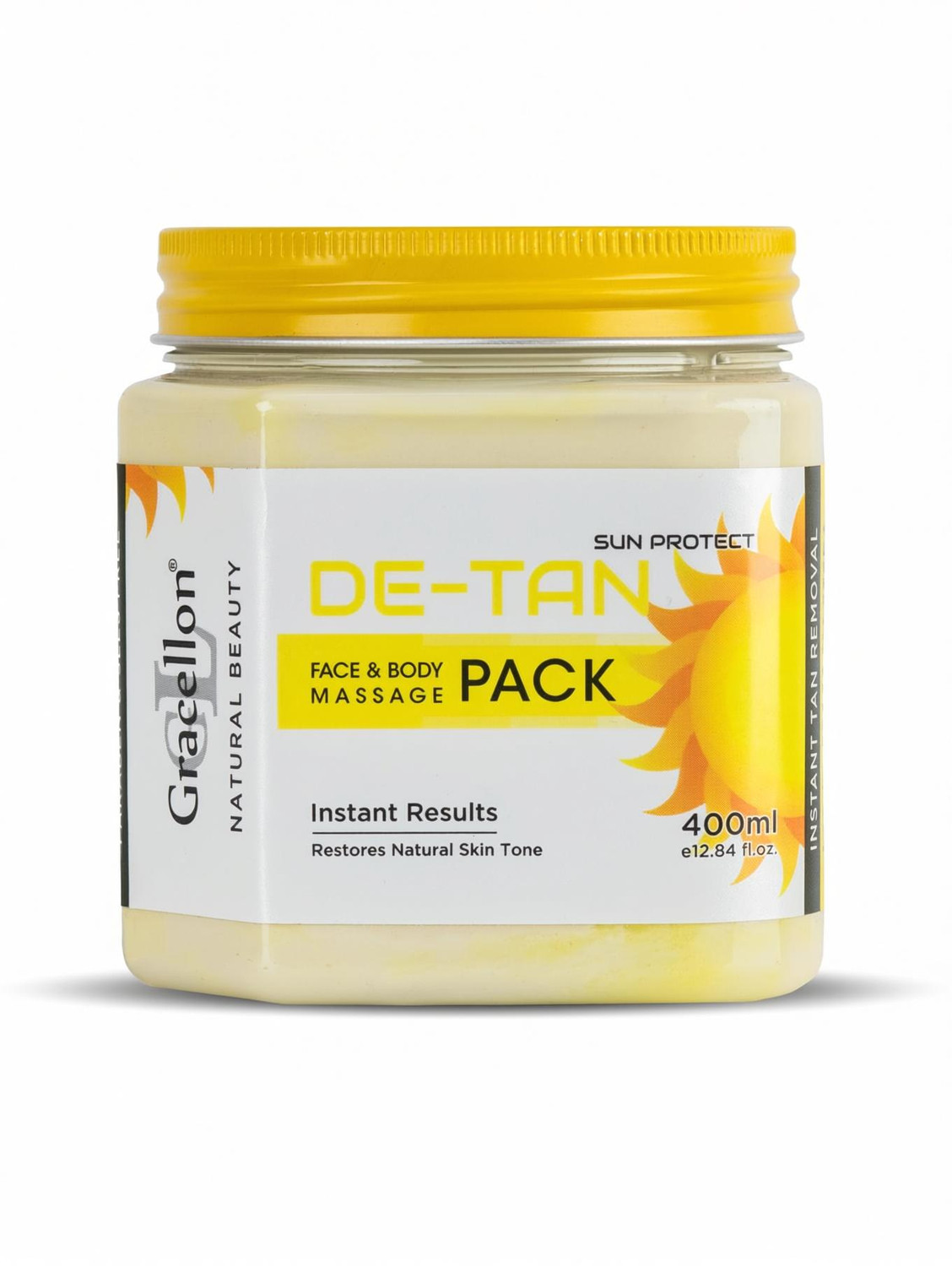 Image of Gracellon De-Tan Face and Body Massage Pack | Reduces Dark Spots | Reduces Sun Tan (400 ml)