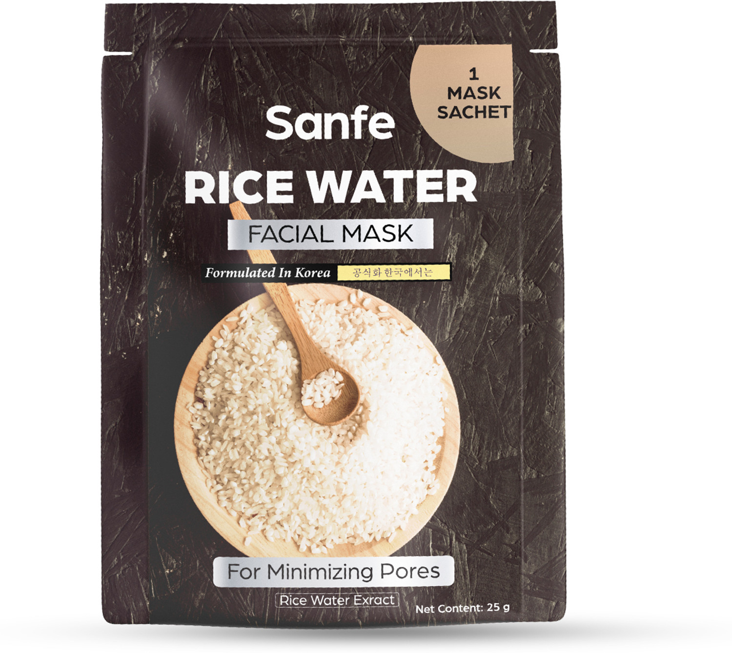 Image of Sanfe Rice Water Facial Mask | Korean Sheet Mask For Brightening & Hydrating Skin