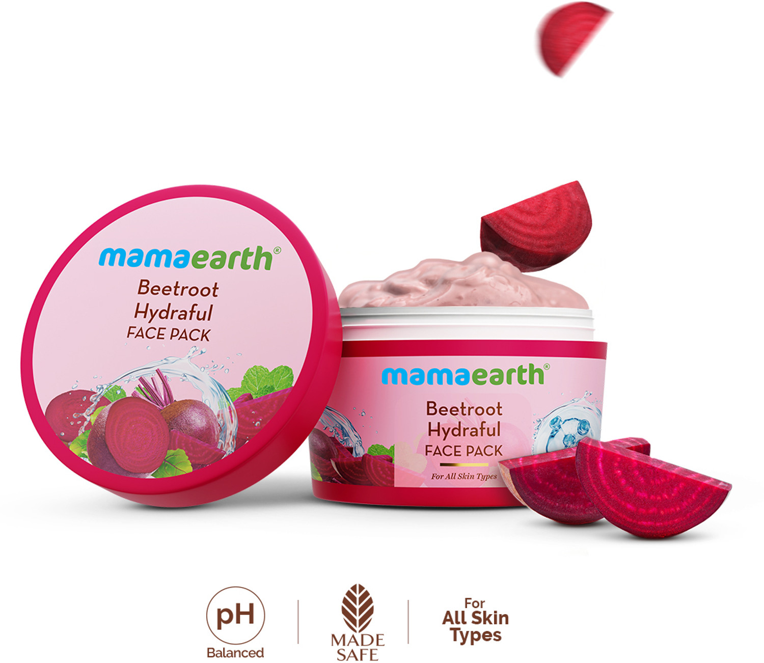 Image of Mamaearth Beetroot Hydraful Face Pack with Beetroot & Hyaluronic Acid for All Skin Types