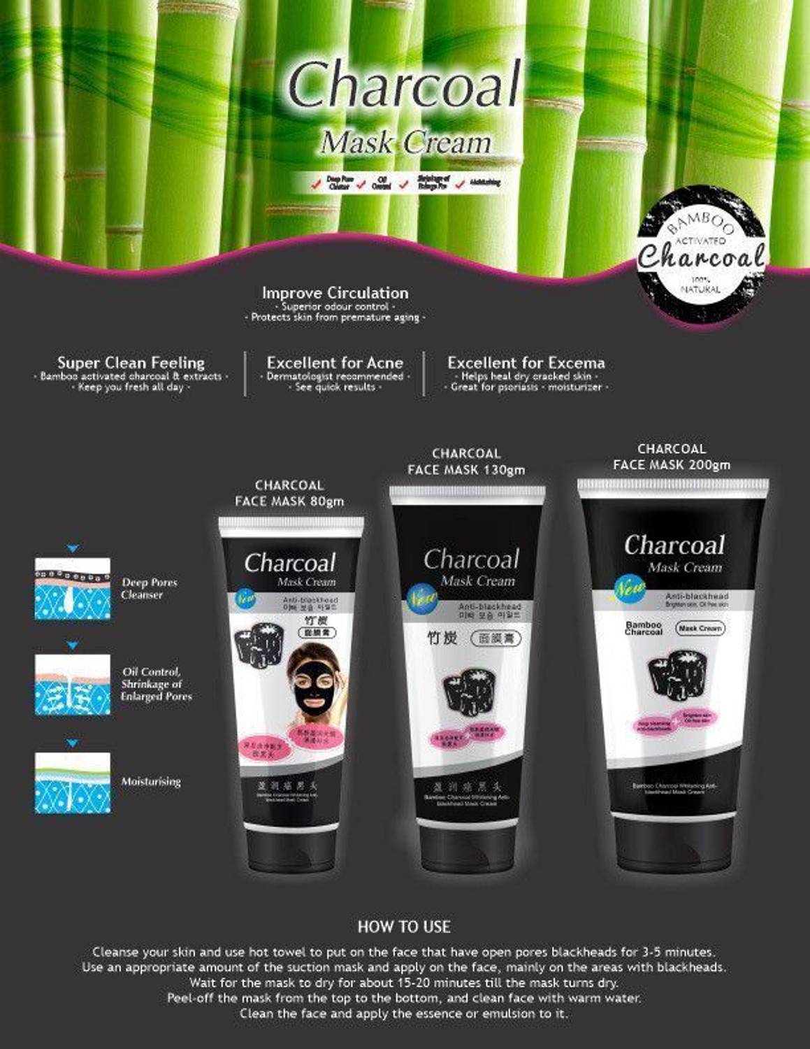 Yash Herbal Bamboo Charcoal Mask Cream 130g - Image 5