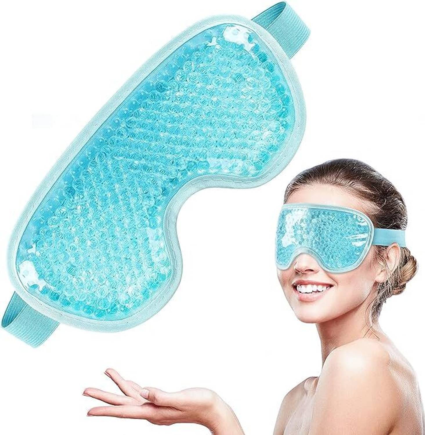ADP TRADERS Cooling Gel Ice Eye Mask, Reusable Hot Cold Pack Compress