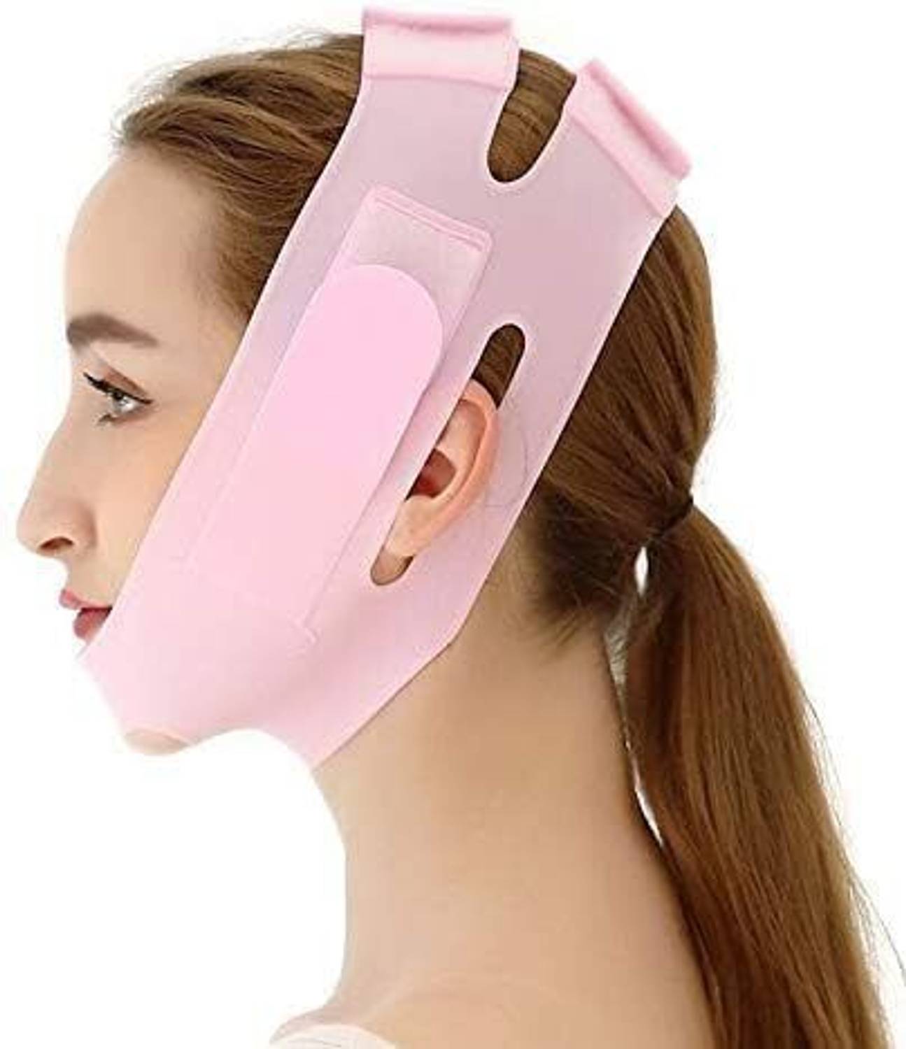 AureviaLuxe Silicone V-Line Lifting Chin Strap |Reusable Face Lift Up Belt for Jawline  Face Shaping Mask