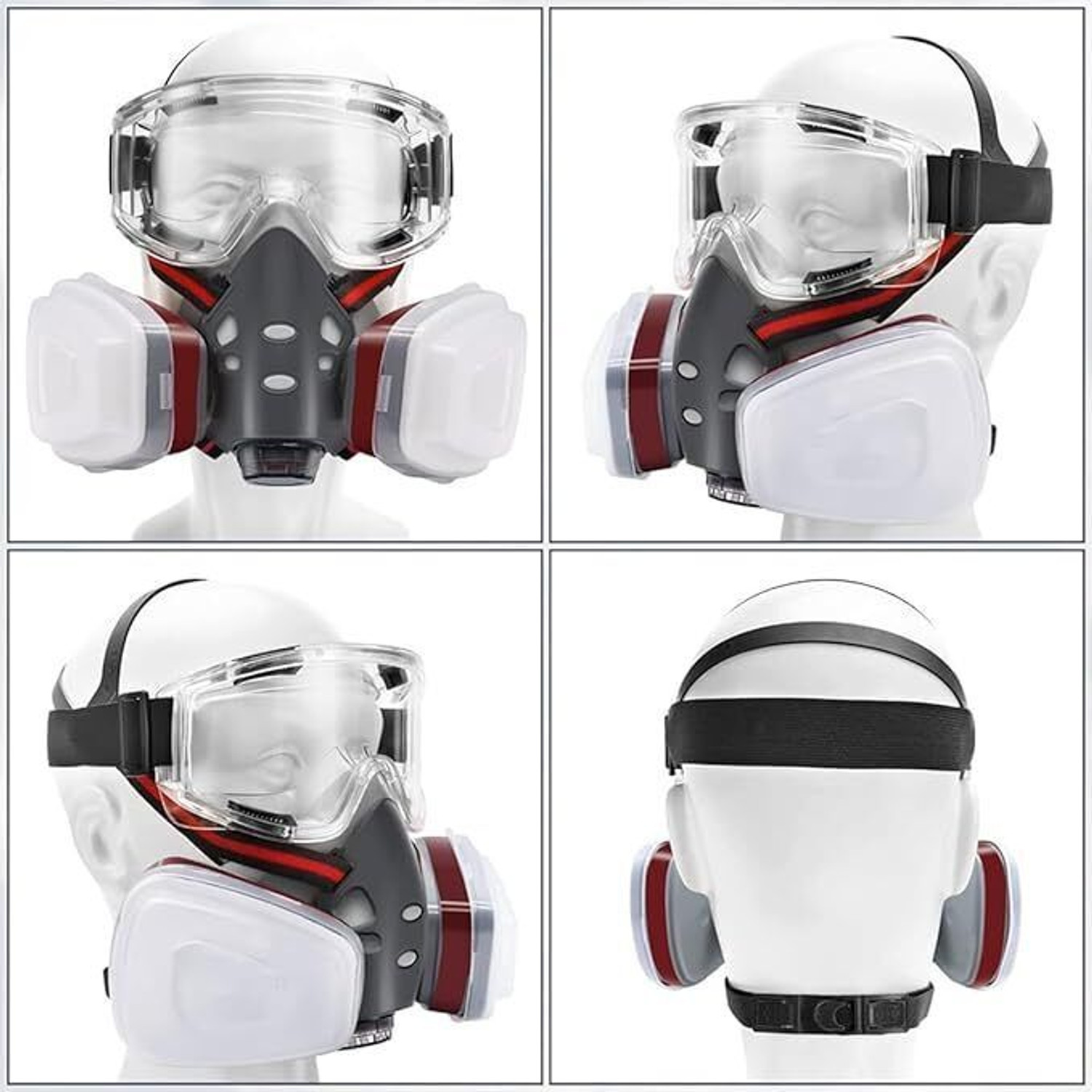 Image of CHITENTERPRISE Gas Mask RESPIRATOR WITH FILTER RESPIRATOR MASK Welding Safety Goggle
