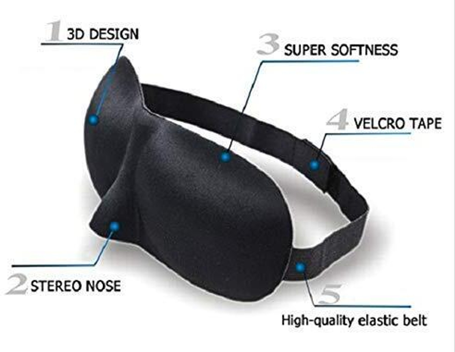 Image of RIVOM Molded Luxury Silky Soft 3D Sleeping EYE Mask Face Shaping Mask