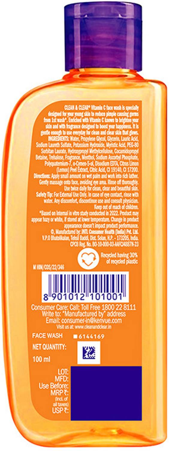 Clean & Clear Vitamin C Face Wash - Image 2