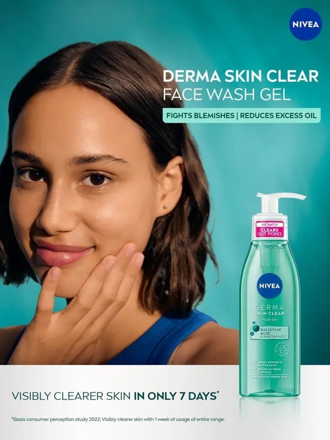 Image of NIVEA Derma Skin Clear Wash Gel with Salicylic Acid & Niacinamide Face Wash