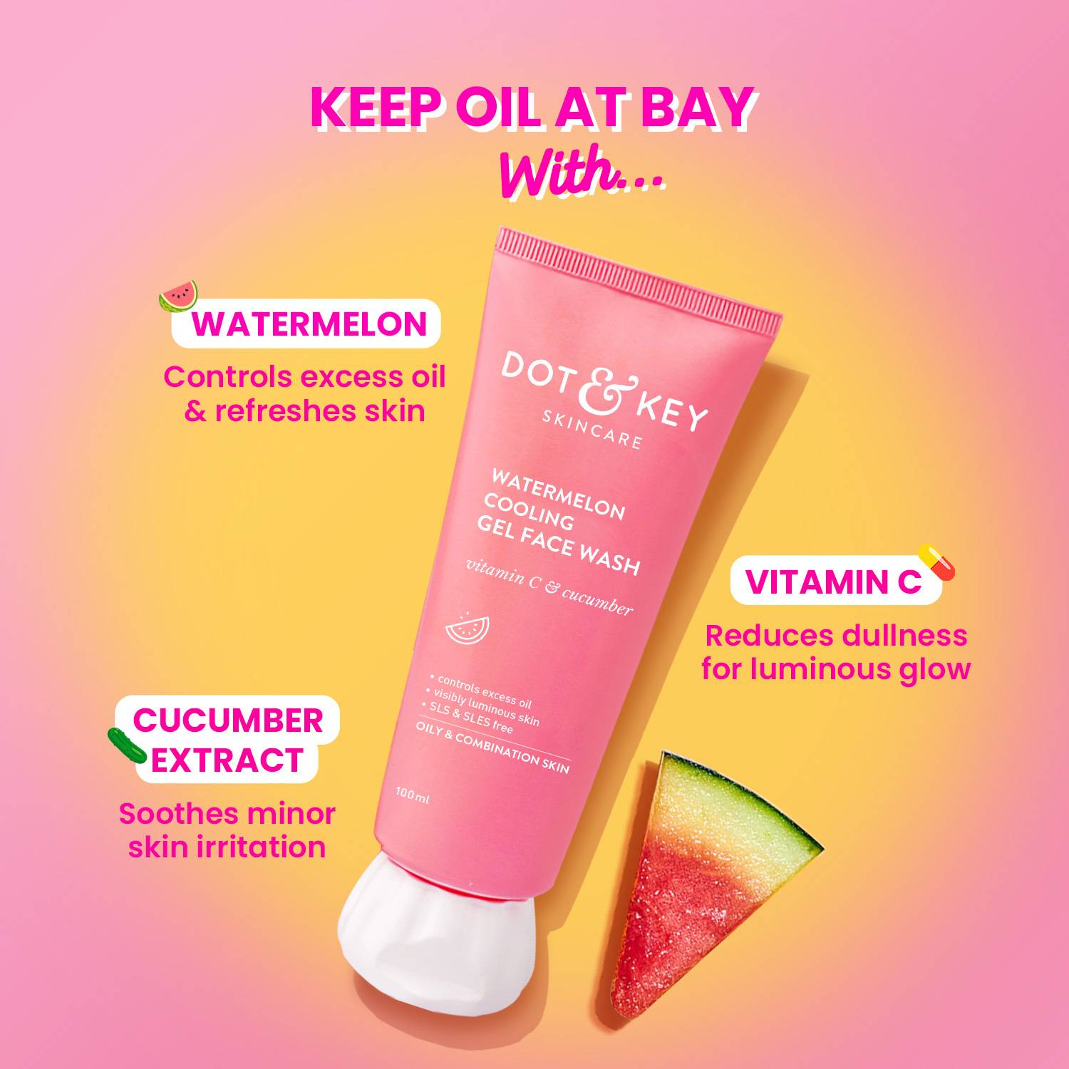 Dot & Key Watermelon Super Glow Gel Face Wash 100ml - Image 4