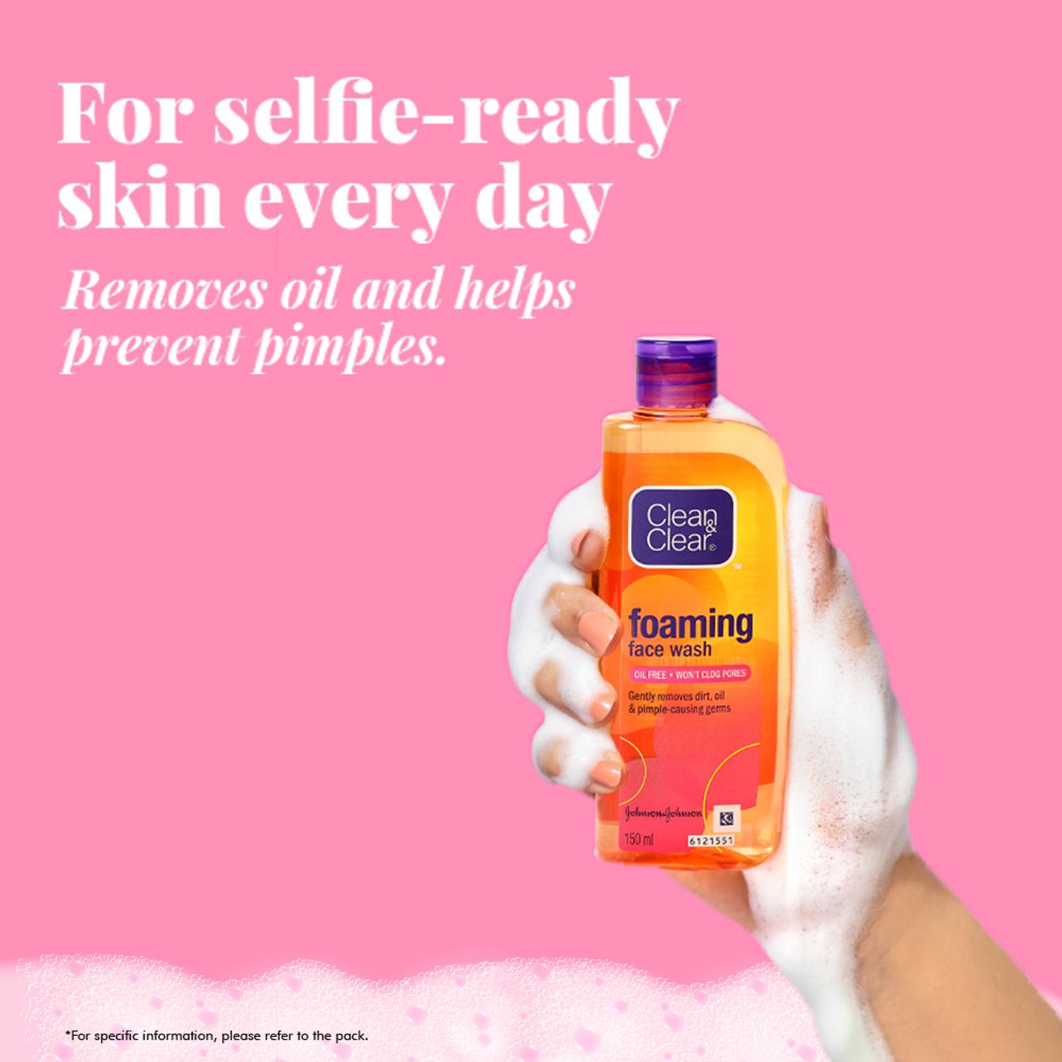 Clean & Clear Oil Free Foaming Face Wash 150 ml - Image 5