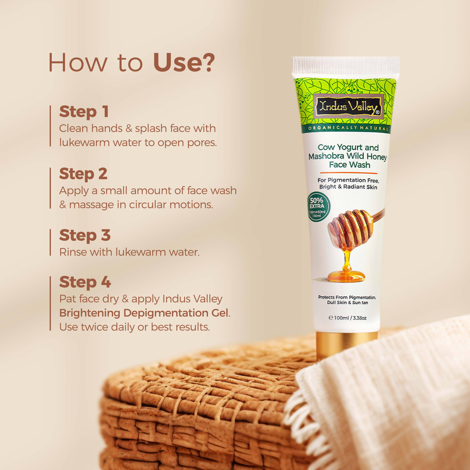 Image of Indus Valley Cow Yogurt & Mashobra Wild Honey For Pigmentation & Radiant Skin Face Wash