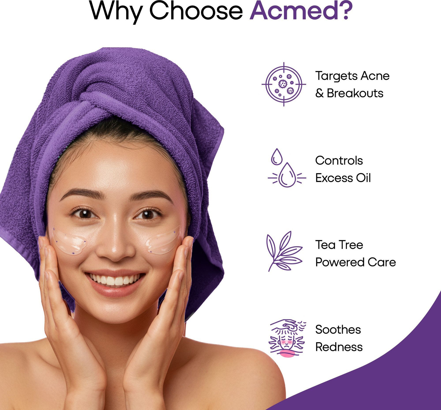 Image of acmed Facewash for Oily & Acne-Prone Skin with Tea Tree & Vitamin E| Soap-Free Formula Face Wash