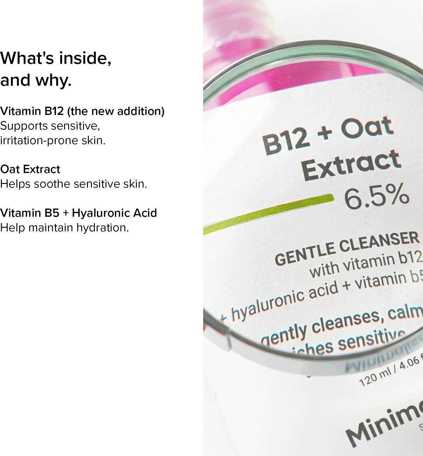 Minimalist B12+Oat Extract 6.5% Cleanser 120 ml - Image 4